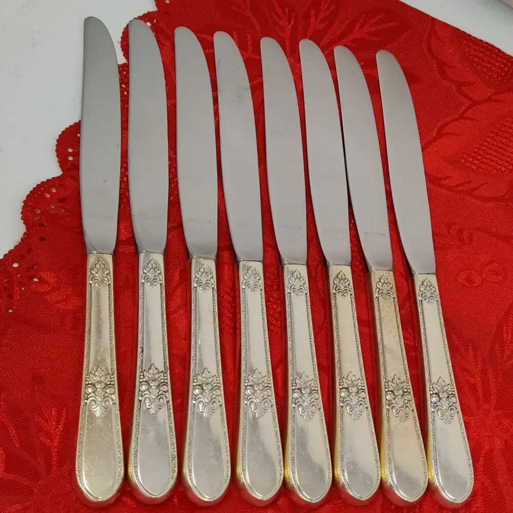 8X BK Rogers Bros ADORATION International SilverPlate Butter Knives